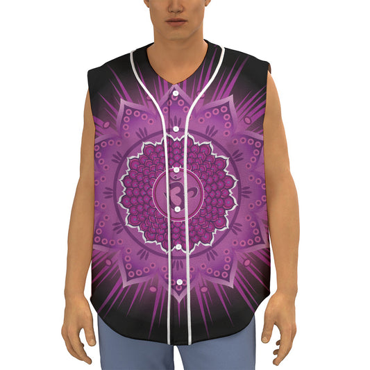 Sahasrara Chakra Mandala Print Sleeveless Baseball Jersey