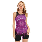 Sahasrara Chakra Mandala Print Sleeveless One Piece Swimsuit