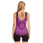 Sahasrara Chakra Mandala Print Sleeveless One Piece Swimsuit