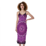 Sahasrara Chakra Mandala Print Slim Fit Midi Cami Dress