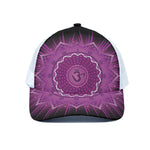 Sahasrara Chakra Mandala Print White Mesh Trucker Cap