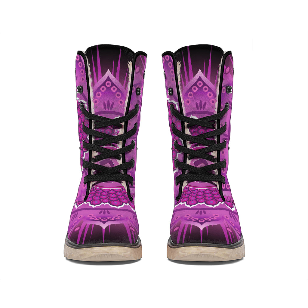 Sahasrara Chakra Mandala Print Winter Boots