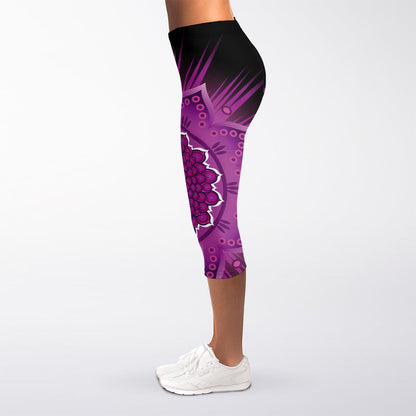 Sahasrara Chakra Mandala Print Women's Capri Leggings