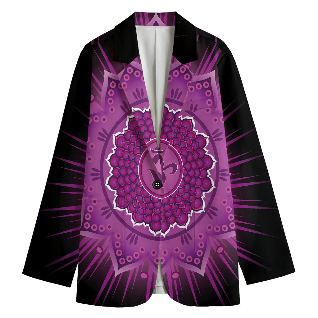 Sahasrara Chakra Mandala Print Women's Cotton Blazer