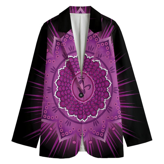 Sahasrara Chakra Mandala Print Women's Cotton Blazer