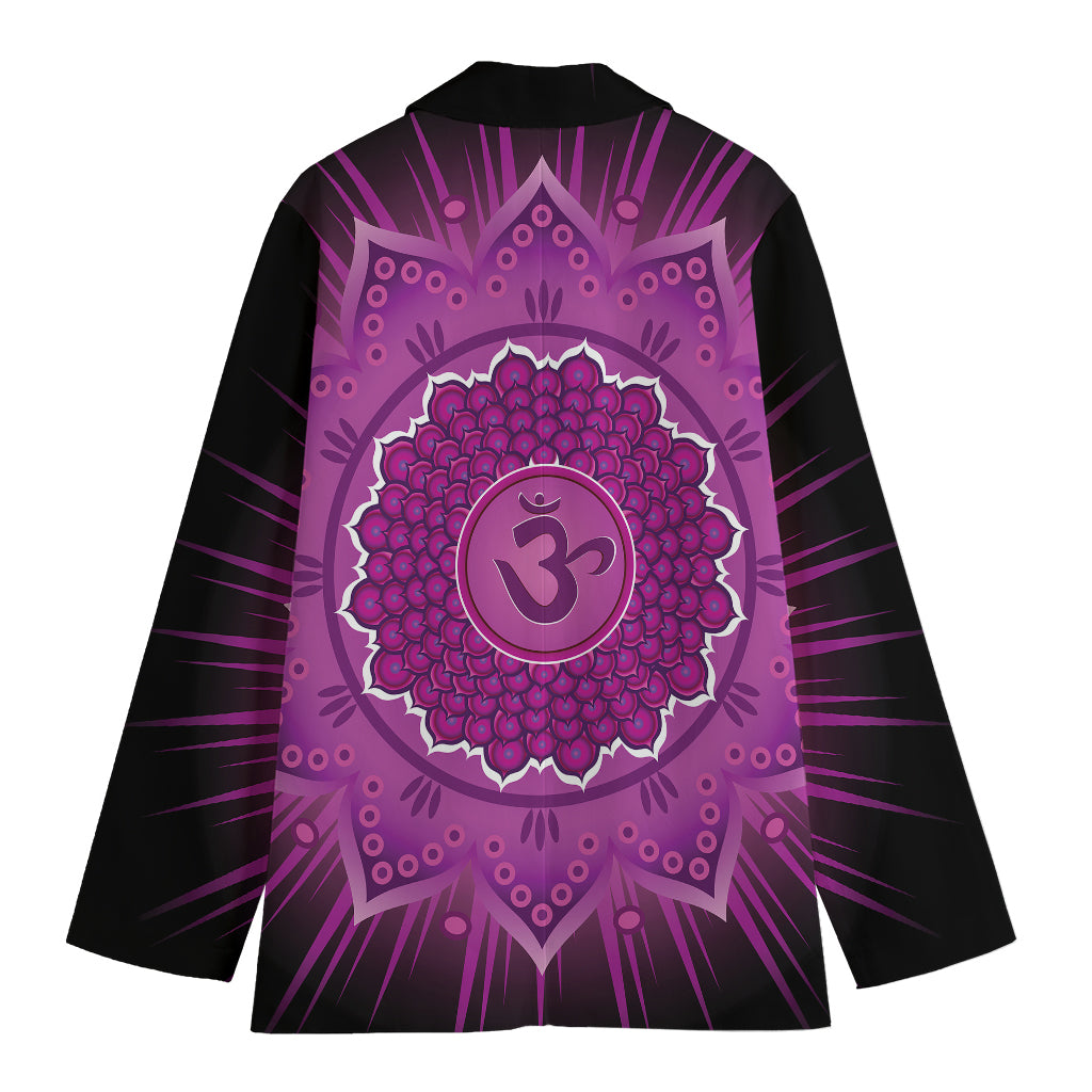 Sahasrara Chakra Mandala Print Women's Cotton Blazer