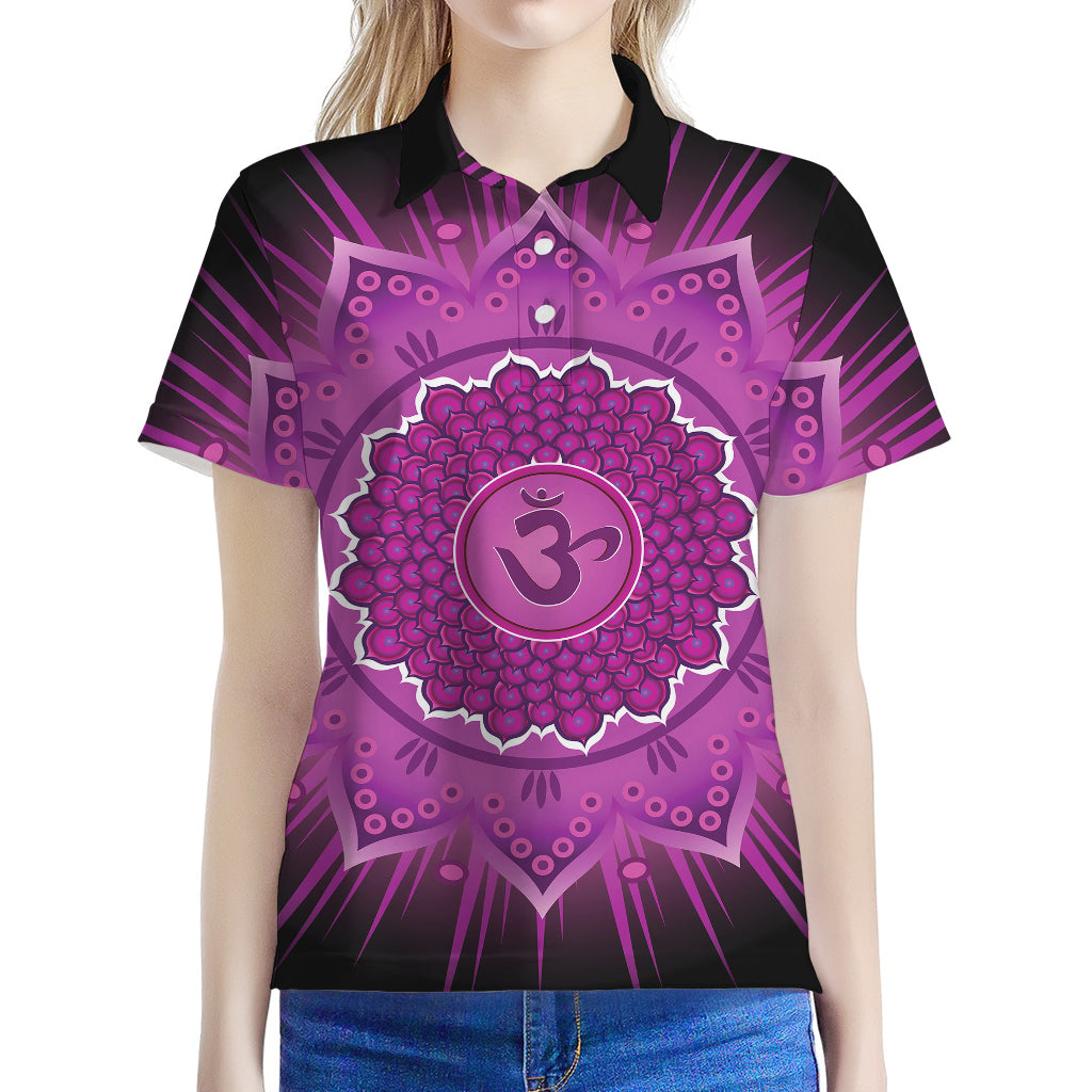 Sahasrara Chakra Mandala Print Women's Polo Shirt