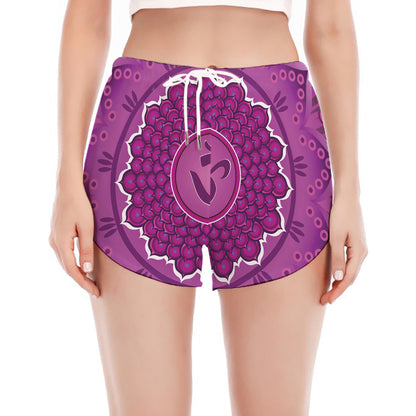 Sahasrara Chakra Mandala Print Women's Split Running Shorts