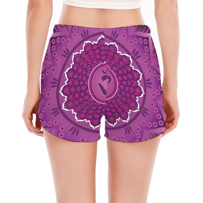 Sahasrara Chakra Mandala Print Women's Split Running Shorts