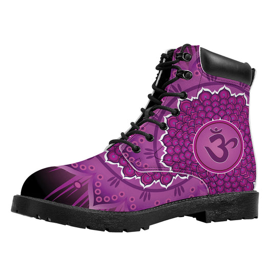 Sahasrara Chakra Mandala Print Work Boots