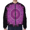 Sahasrara Chakra Mandala Print Zip Sleeve Bomber Jacket