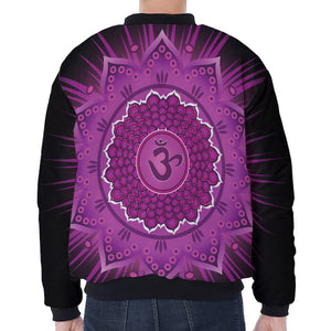 Sahasrara Chakra Mandala Print Zip Sleeve Bomber Jacket