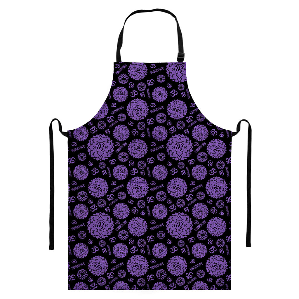 Sahasrara Chakra Pattern Print Bib Apron With Pocket