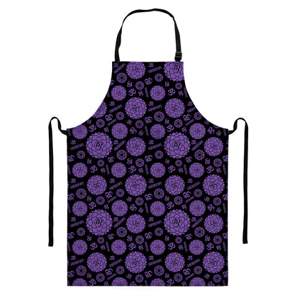 Sahasrara Chakra Pattern Print Bib Apron With Pocket