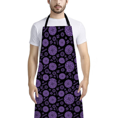Sahasrara Chakra Pattern Print Bib Apron With Pocket