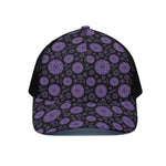 Sahasrara Chakra Pattern Print Black Mesh Trucker Cap