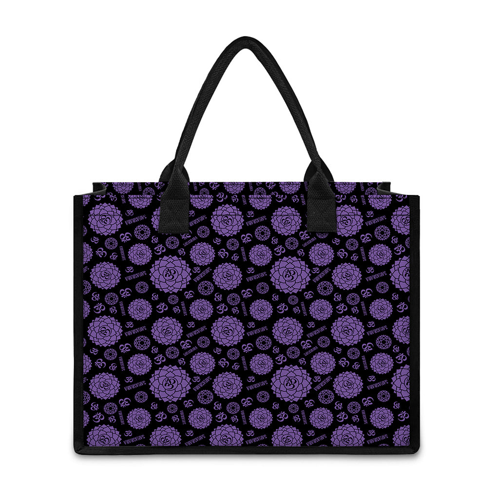 Sahasrara Chakra Pattern Print Canvas Tote Bag