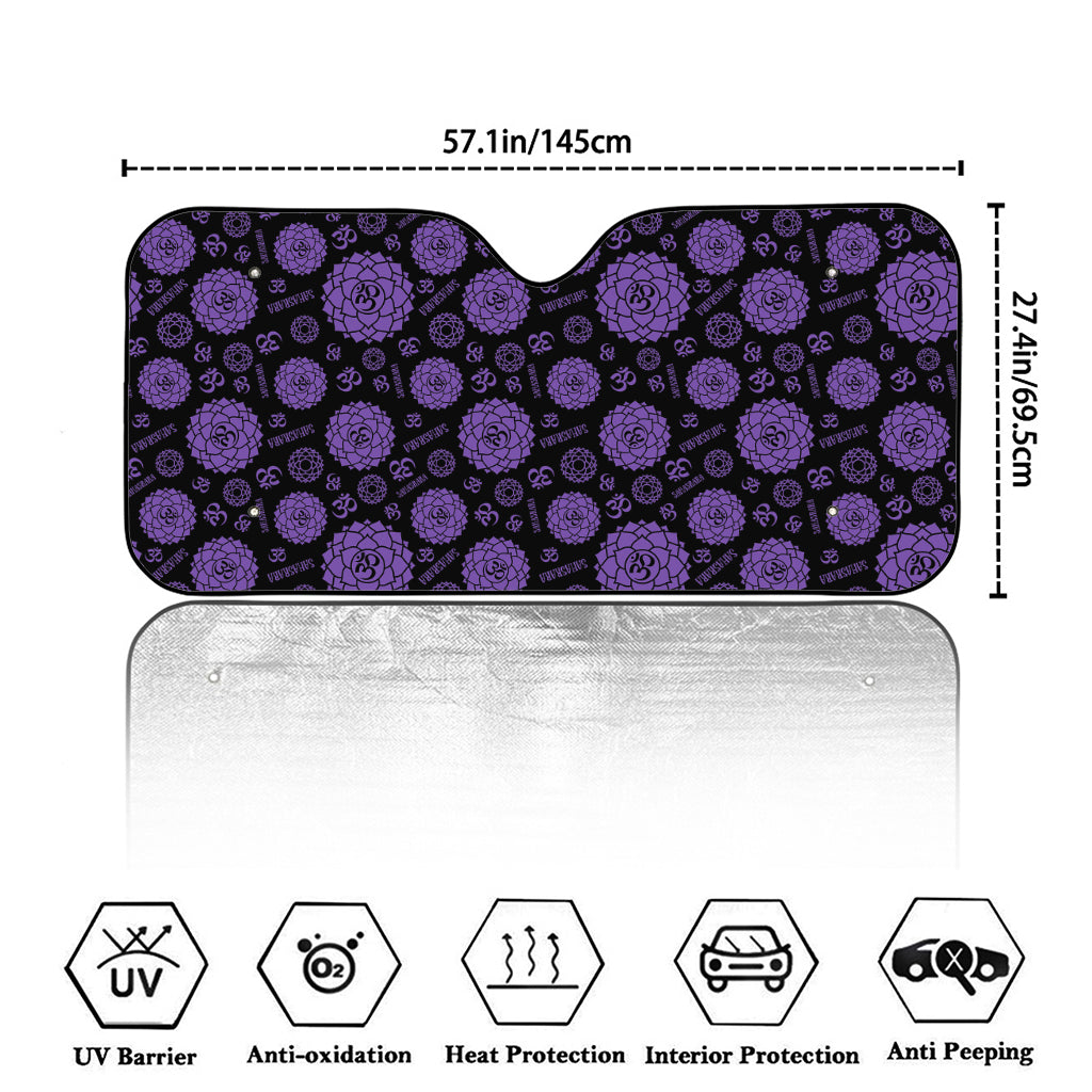 Sahasrara Chakra Pattern Print Car Windshield Sun Shade