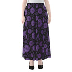 Sahasrara Chakra Pattern Print Chiffon Maxi Skirt