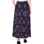 Sahasrara Chakra Pattern Print Chiffon Maxi Skirt
