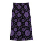 Sahasrara Chakra Pattern Print Cotton Front Slit Maxi Skirt