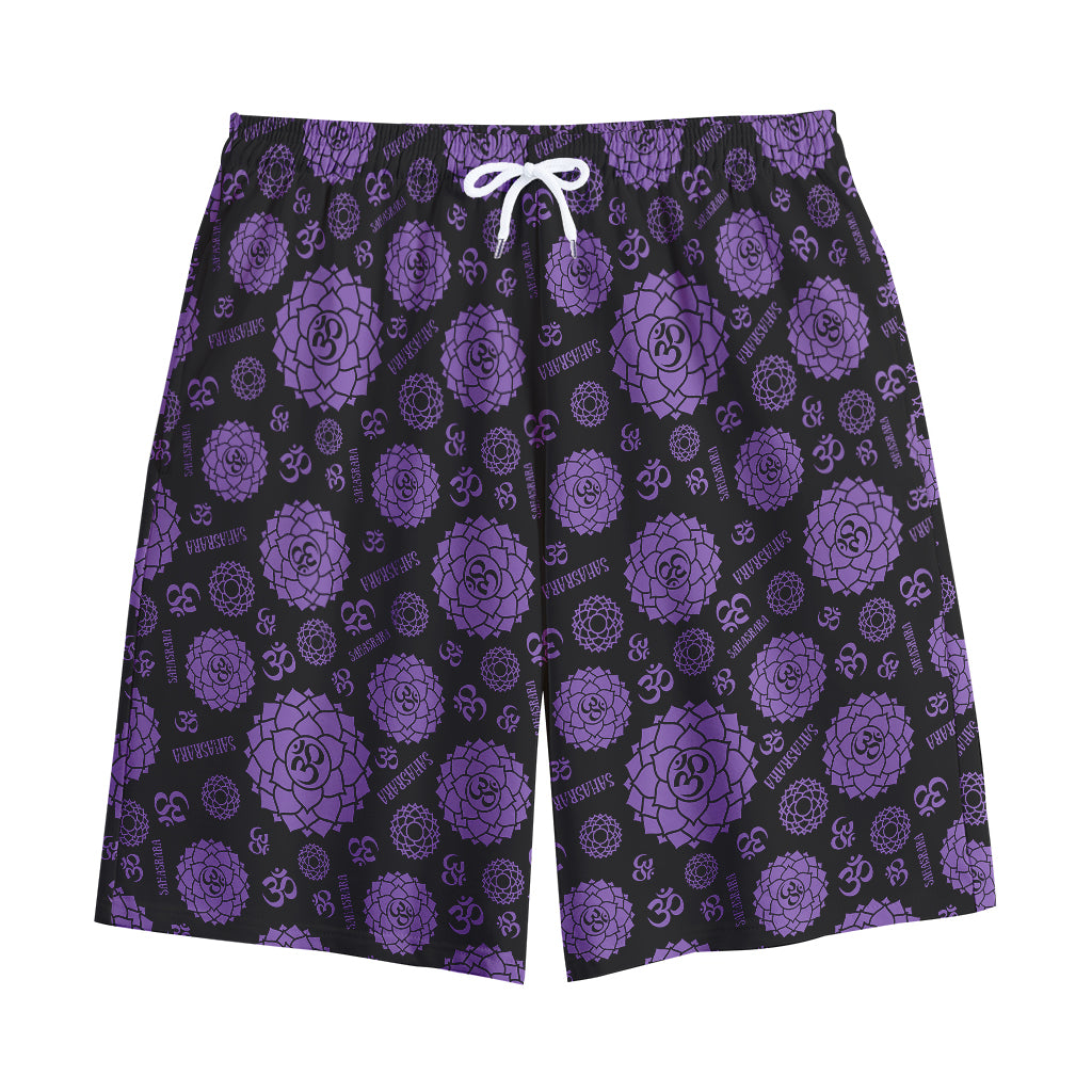 Sahasrara Chakra Pattern Print Cotton Shorts