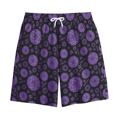 Sahasrara Chakra Pattern Print Cotton Shorts