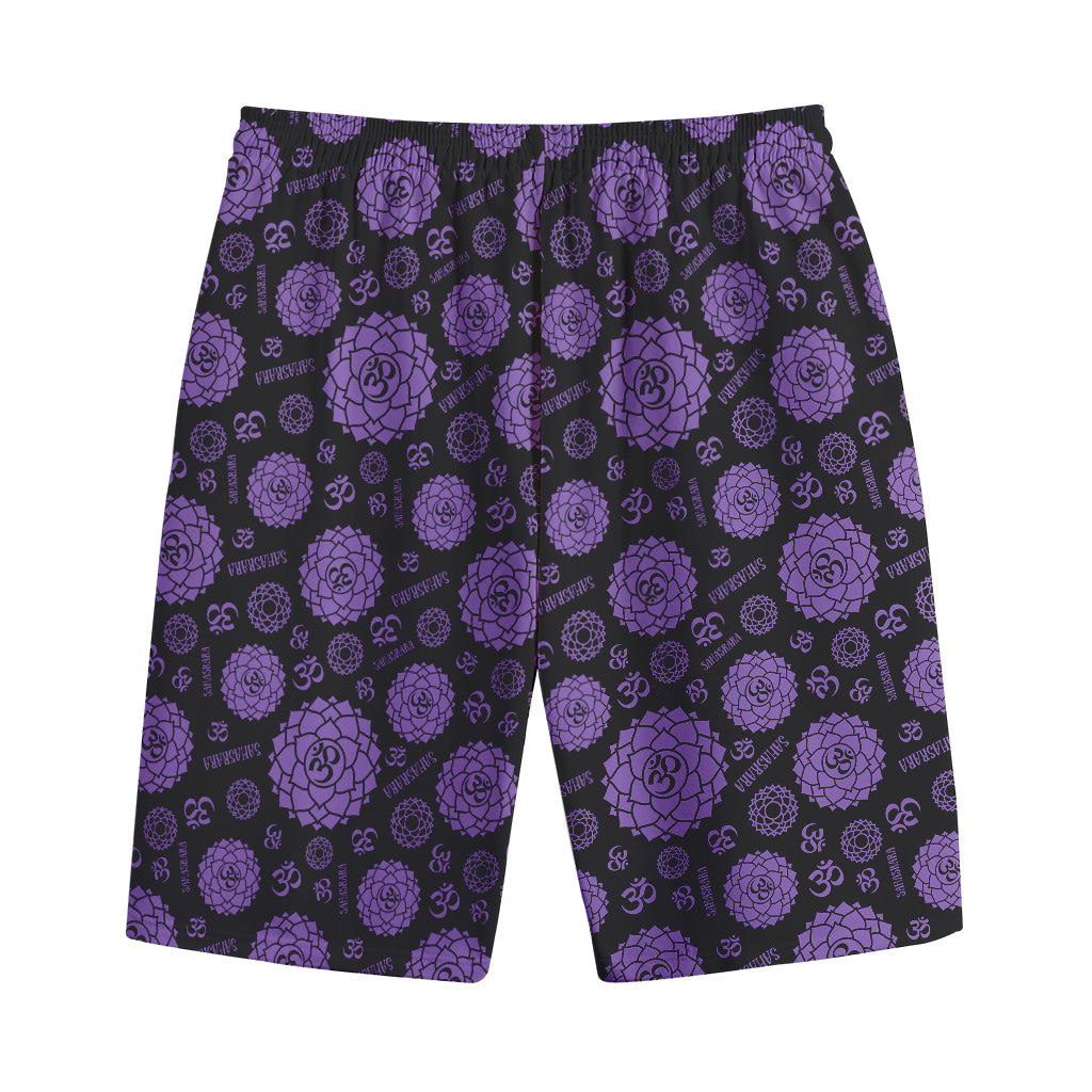 Sahasrara Chakra Pattern Print Cotton Shorts