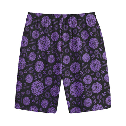 Sahasrara Chakra Pattern Print Cotton Shorts