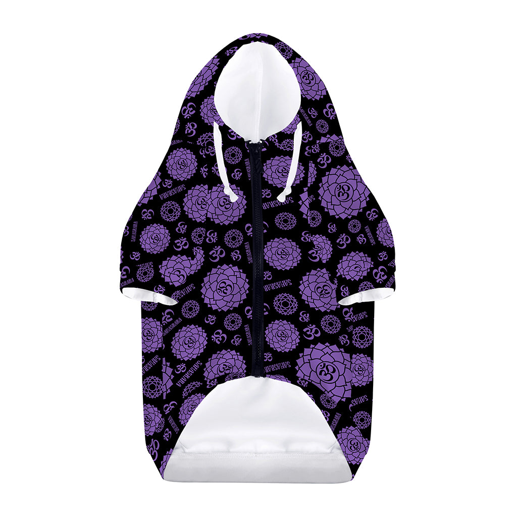 Sahasrara Chakra Pattern Print Dog Zip Up Hoodie