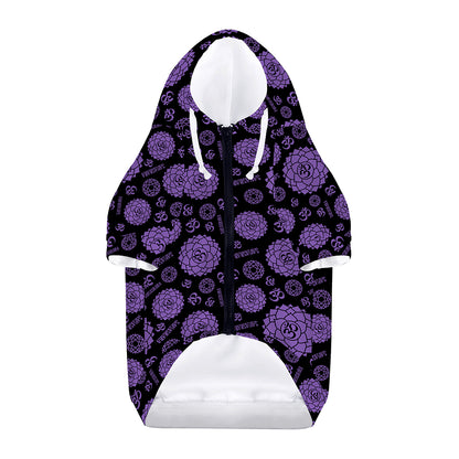 Sahasrara Chakra Pattern Print Dog Zip Up Hoodie