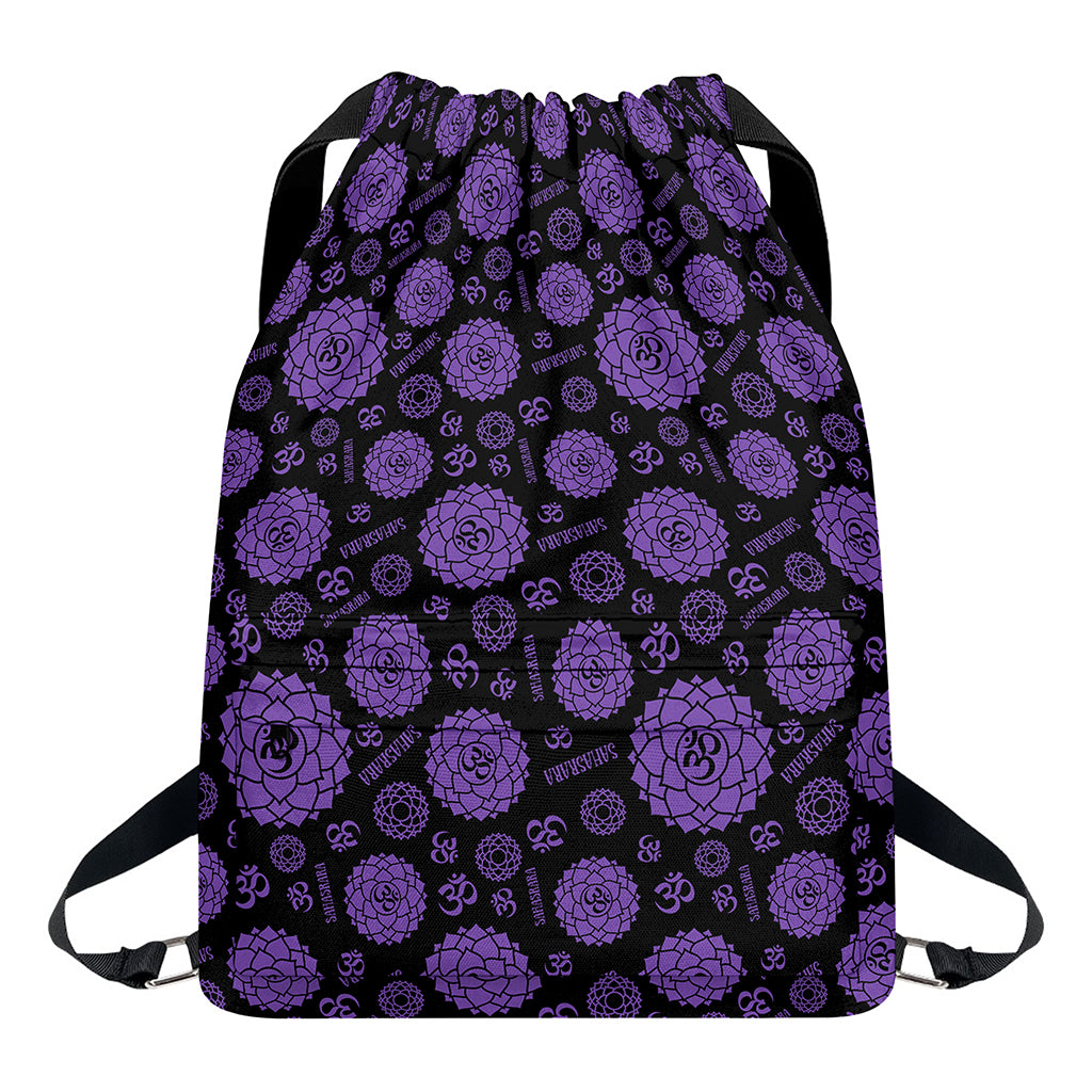 Sahasrara Chakra Pattern Print Drawstring Backpack