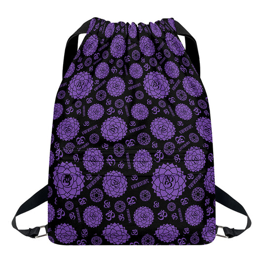 Sahasrara Chakra Pattern Print Drawstring Backpack