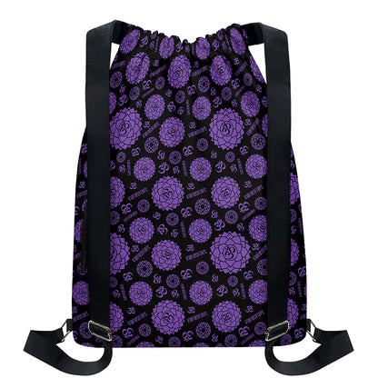 Sahasrara Chakra Pattern Print Drawstring Backpack