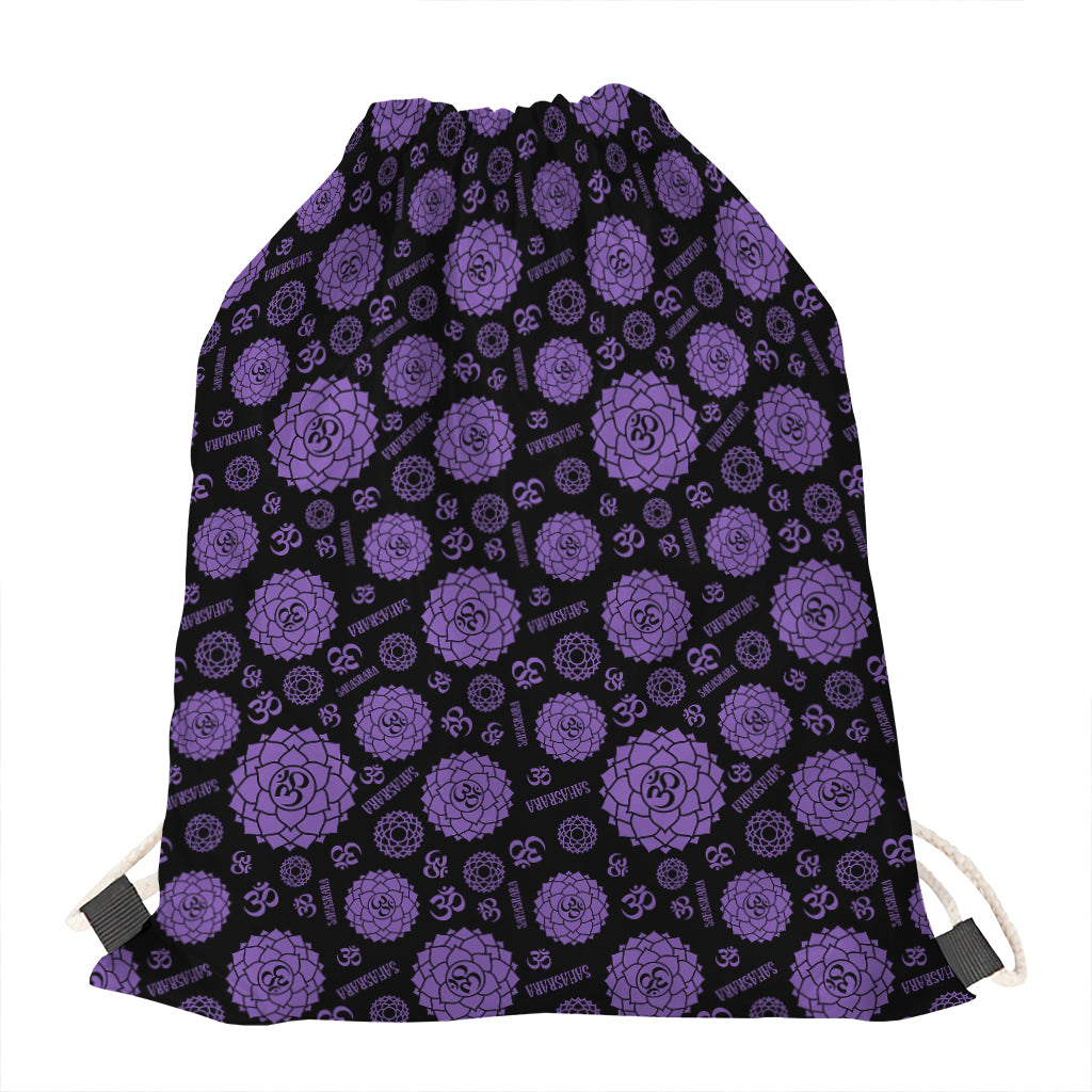 Sahasrara Chakra Pattern Print Drawstring Bag
