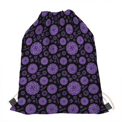 Sahasrara Chakra Pattern Print Drawstring Bag