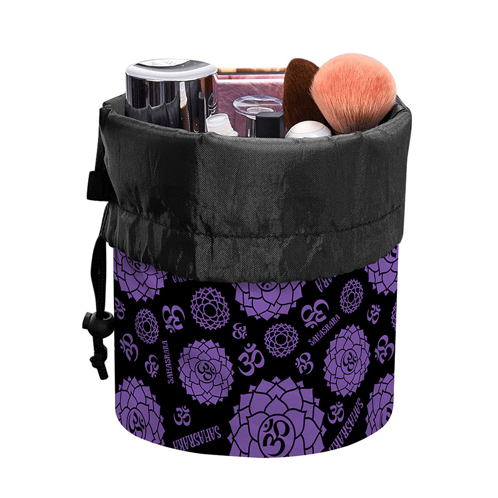 Sahasrara Chakra Pattern Print Drawstring Makeup Bag