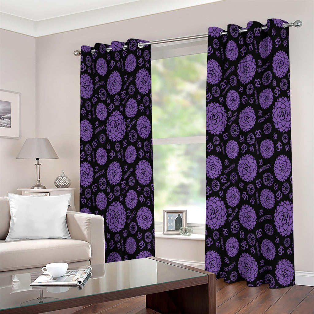 Sahasrara Chakra Pattern Print Extra Wide Grommet Curtains