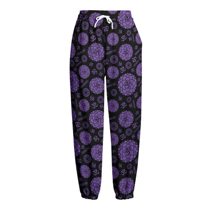 Sahasrara Chakra Pattern Print Fleece Lined Knit Pants