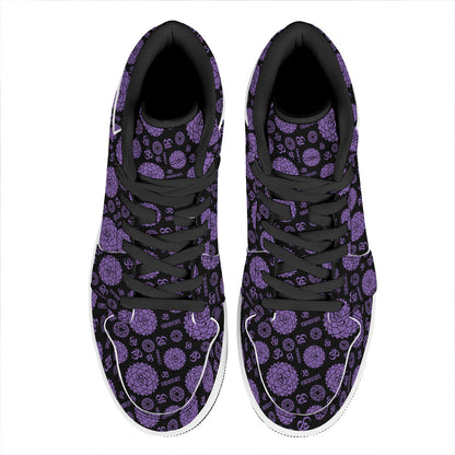 Sahasrara Chakra Pattern Print High Top Leather Sneakers