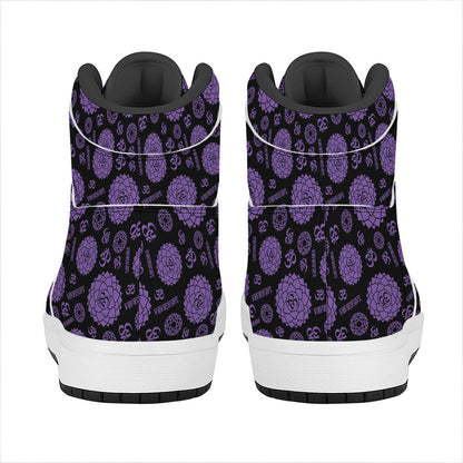 Sahasrara Chakra Pattern Print High Top Leather Sneakers