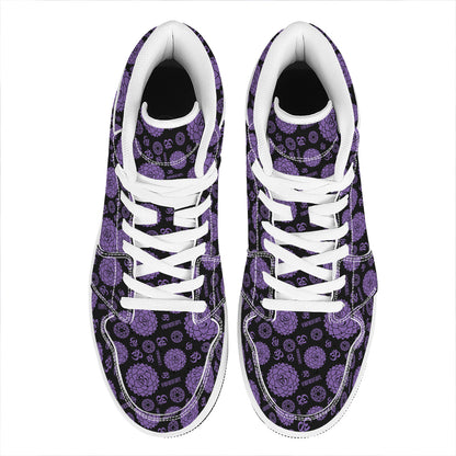 Sahasrara Chakra Pattern Print High Top Leather Sneakers