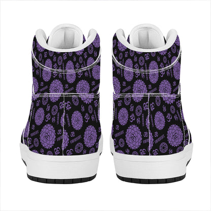 Sahasrara Chakra Pattern Print High Top Leather Sneakers