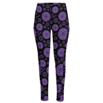 Sahasrara Chakra Pattern Print High-Waisted Pocket Leggings