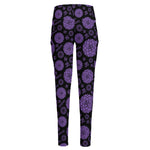 Sahasrara Chakra Pattern Print High-Waisted Pocket Leggings