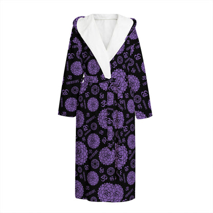 Sahasrara Chakra Pattern Print Hooded Bathrobe