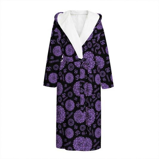 Sahasrara Chakra Pattern Print Hooded Bathrobe