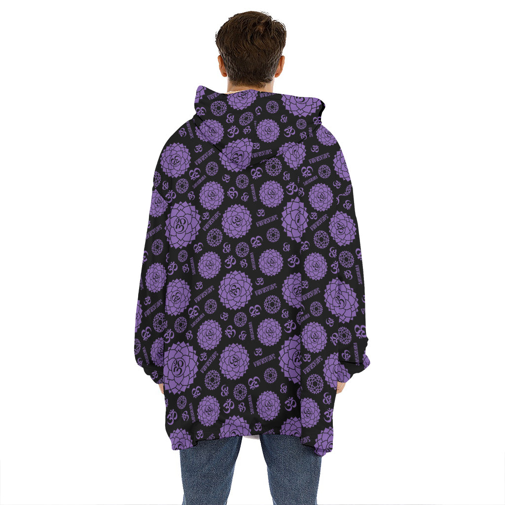 Sahasrara Chakra Pattern Print Hoodie Blanket