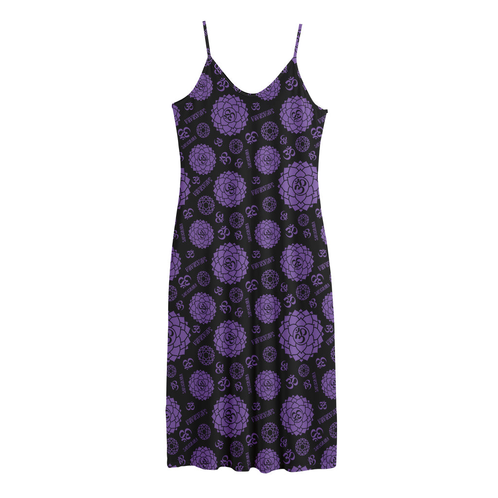 Sahasrara Chakra Pattern Print Jersey Midi Cami Dress