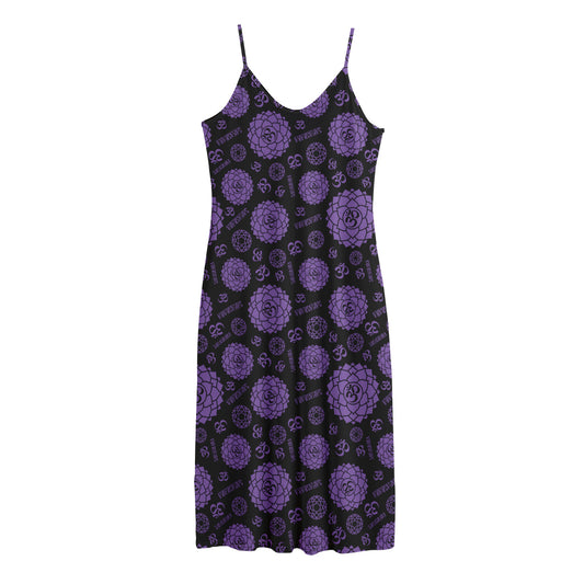 Sahasrara Chakra Pattern Print Jersey Midi Cami Dress